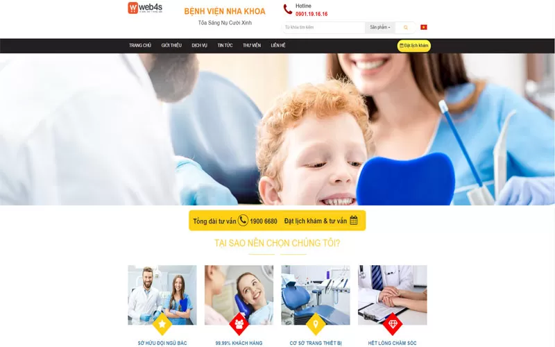 Giao diện web nha khoa chuyên nghiệp
